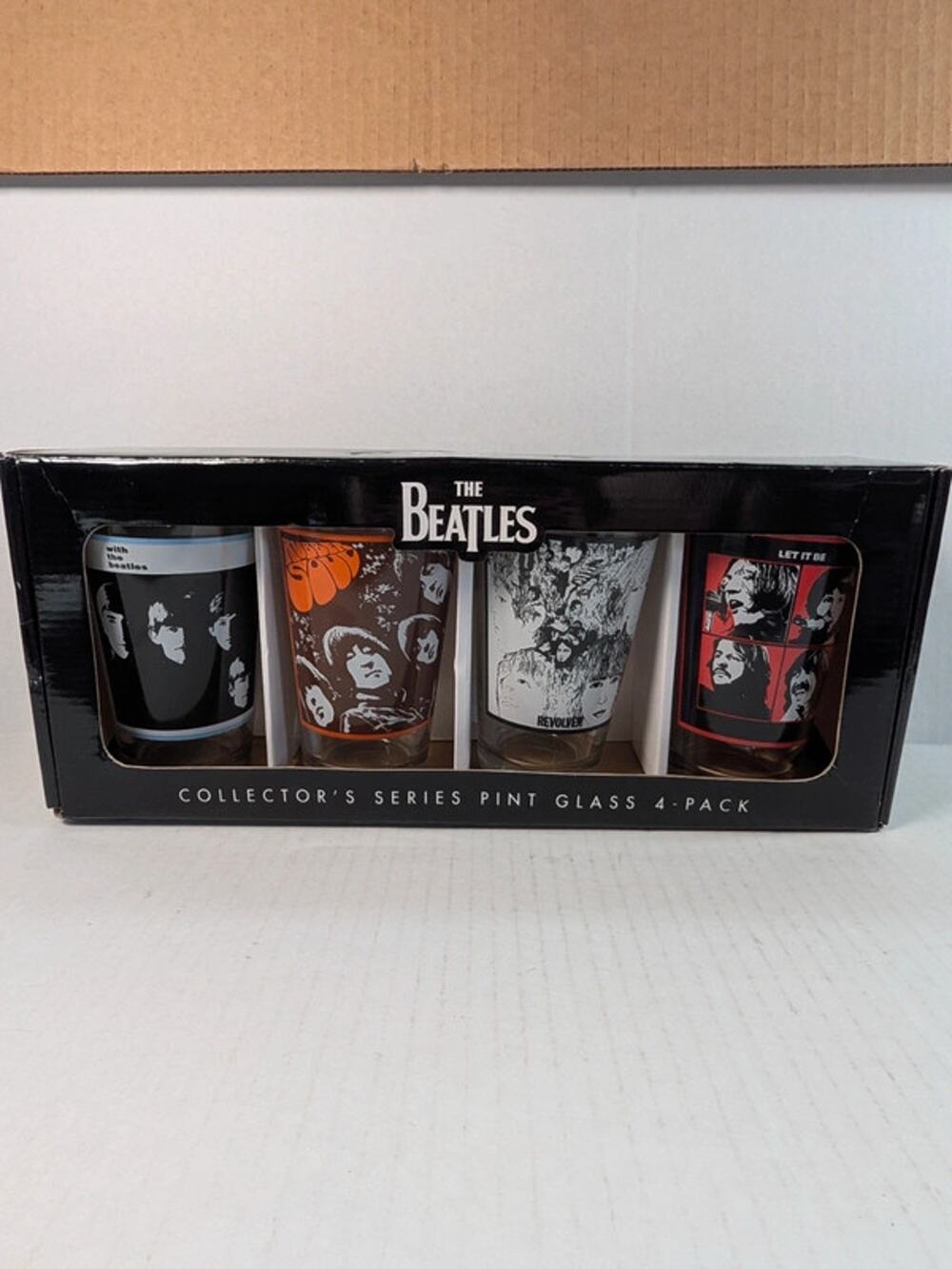 Vintage 2008 The Beatles Collector's Series Pint Glass 4 Pack Set Original Box